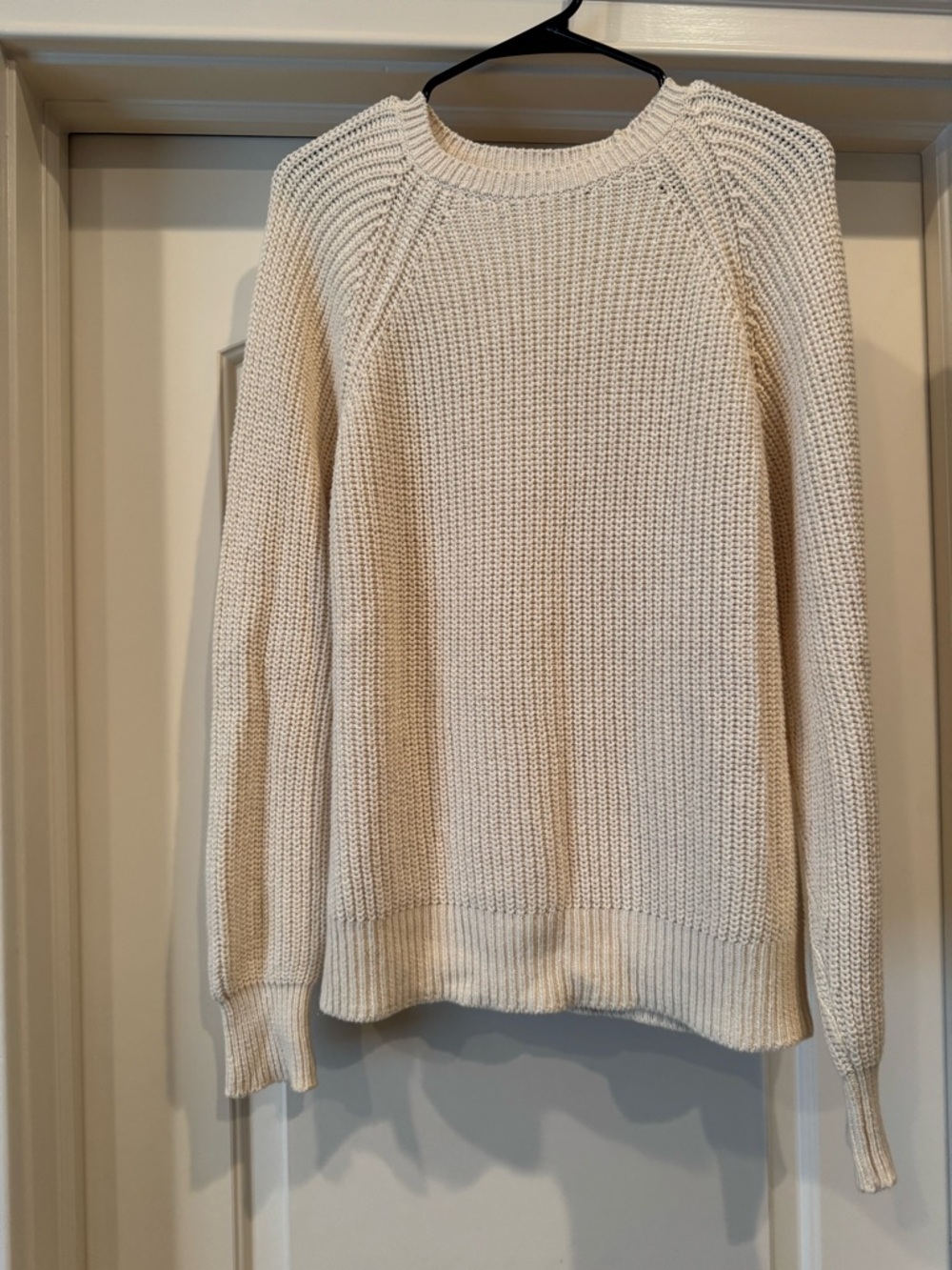 Djerf Avenue Off-White Chunky Raglan Roundneck Sweater